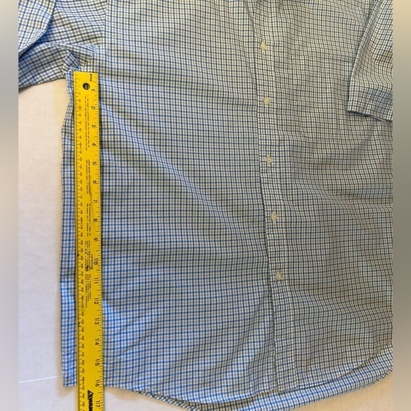 Arrow poplin mens cotton button up short sleeve plaid shirt Sz-16-16-1/2 L. W16 - Picture 8 of 9